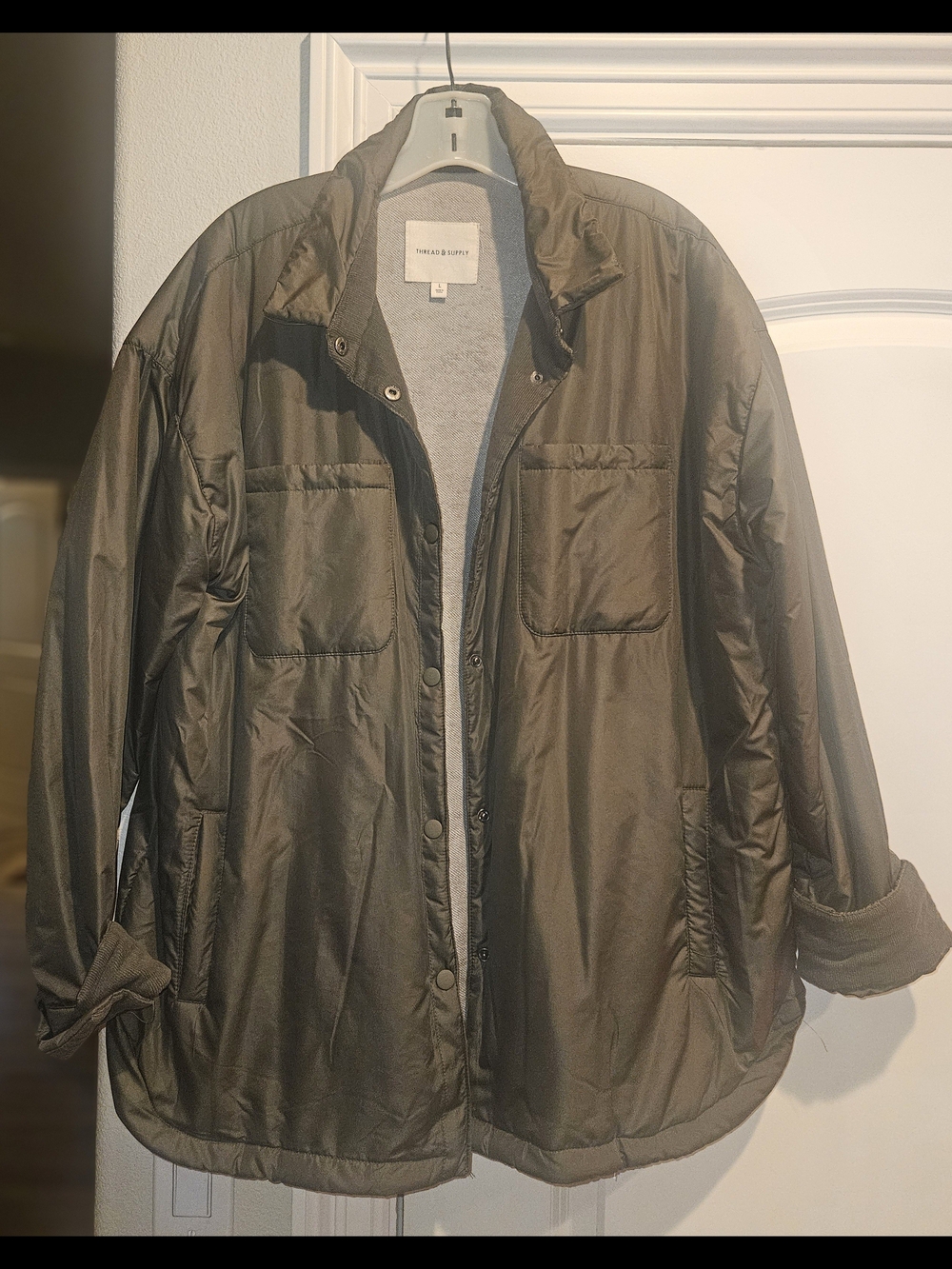 Thread & Supply Olive Green Puffer Jacket